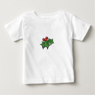 Camiseta Para Bebê Folhas do azevinho