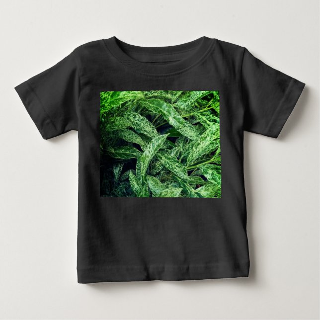 Camiseta Para Bebê Folhas verdes (Frente)