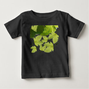 Camiseta Para Bebê Folhas Verdes da Vinha de Grama
