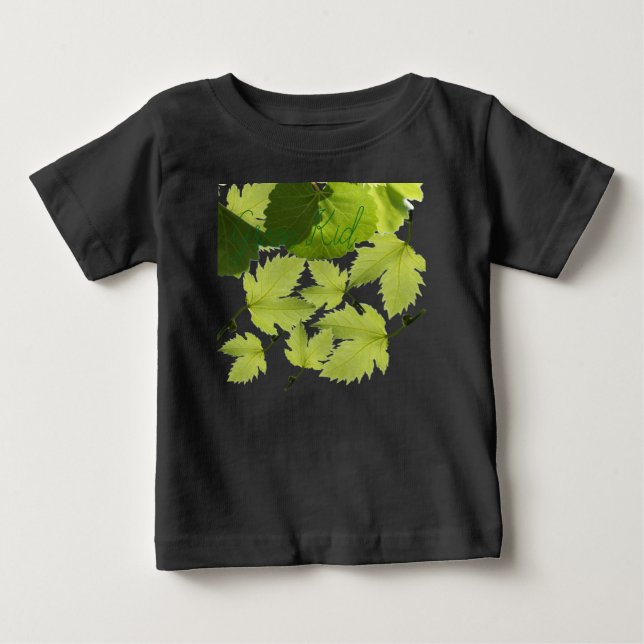 Camiseta Para Bebê Folhas Verdes da Vinha de Grama (Frente)