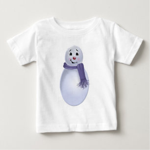 Camiseta Para Bebê Folk Art Snowman