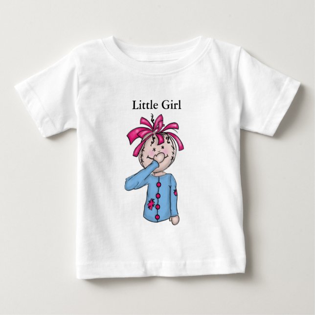 Camiseta Para Bebê Folk Rag Doll Correspondente (Frente)