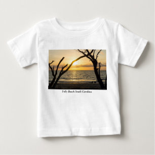 Camiseta Para Bebê Folly Sunrise Tree Silhouette