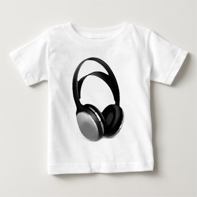 Camiseta Para Bebê Fone de ouvido pop Art (Frente)