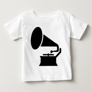 Camiseta Para Bebê Fonógrafo - Preto