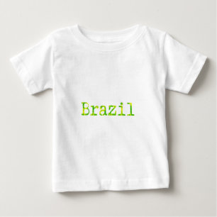 Camiseta Para Bebê Fonte verde e amarela do Brasil