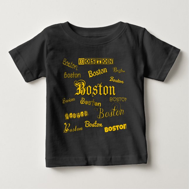 Camiseta Para Bebê Fontes Amarelas de Boston (Frente)