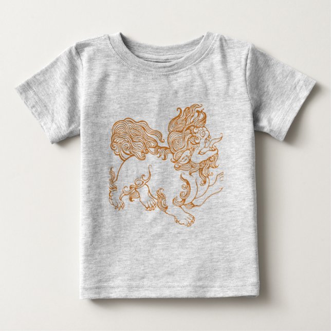 Camiseta Para Bebê Foo Dog Tee (Frente)