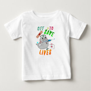 Camiseta Para Bebê Fora Para Salvar Vidas
