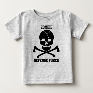 Camiseta Para Bebê força de defesa do zombi dos bebês: Crânios &
