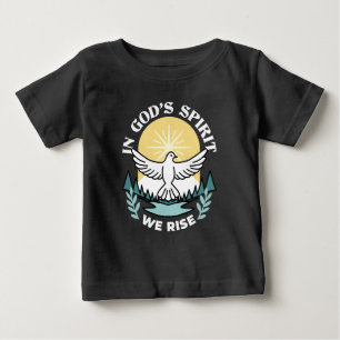Camiseta Para Bebê Força Espiritual em Deus - Assustador do Cristão