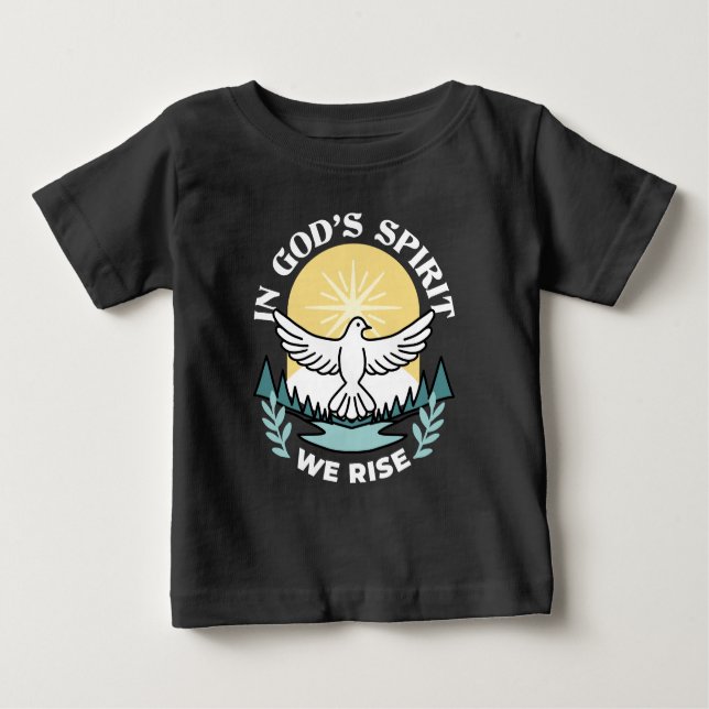 Camiseta Para Bebê Força Espiritual em Deus - Assustador do Cristão (Frente)