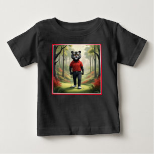 Camiseta Para Bebê "Fore! Um Tigre Negro Jogando Golfe na Floresta"