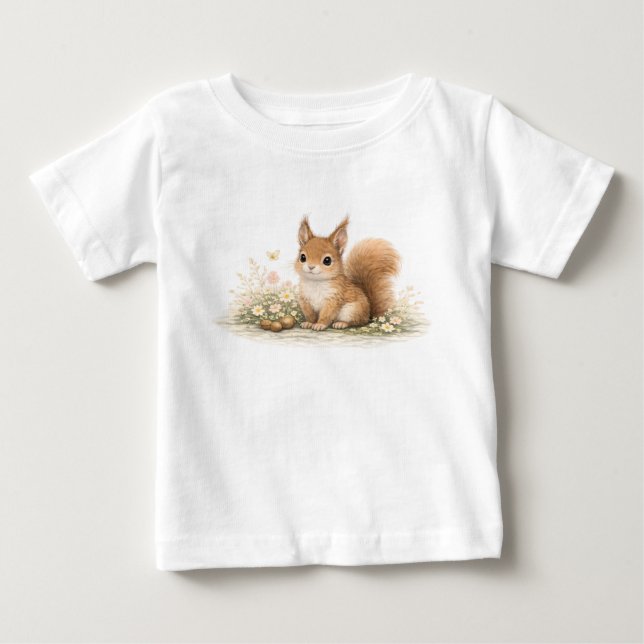 Camiseta Para Bebê Forest Squirrel (Frente)