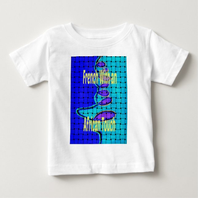 Camiseta Para Bebê Forma Abstrato Roxa Verde Azul-Africana (Frente)