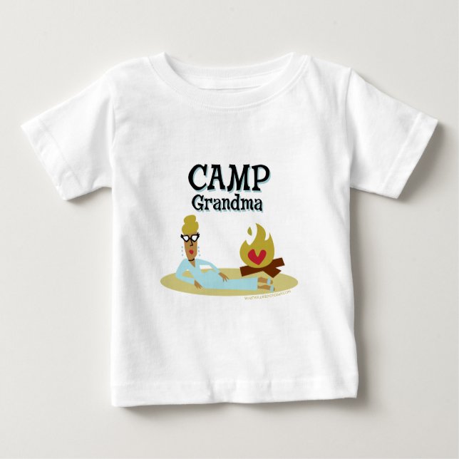 Camiseta Para Bebê Forma da avó do acampamento (Frente)