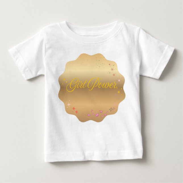 Camiseta Para Bebê Forma de Energia de Menina (Frente)