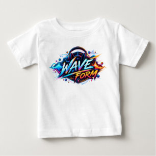 Camiseta Para Bebê Forma de Onda – Gráfico de Música e Som Futurista
