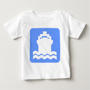 Camiseta Para Bebê Forma do navio - Azul bebê