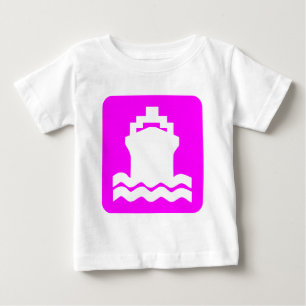 Camiseta Para Bebê Forma do navio - Magenta