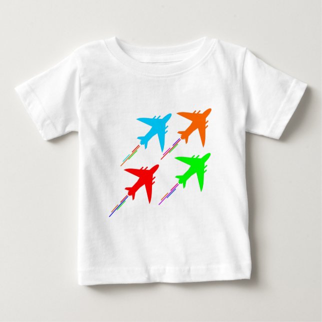 Camiseta Para Bebê formação de aviões de combate (Frente)