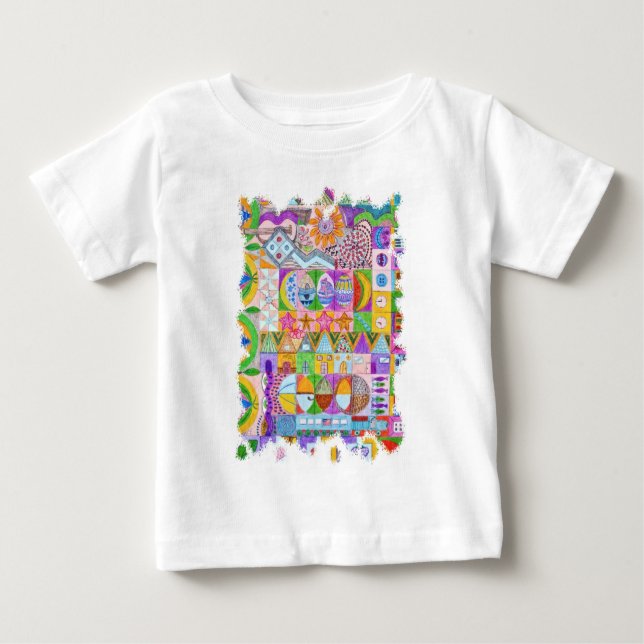 Camiseta Para Bebê Formas das formas das formas (Frente)