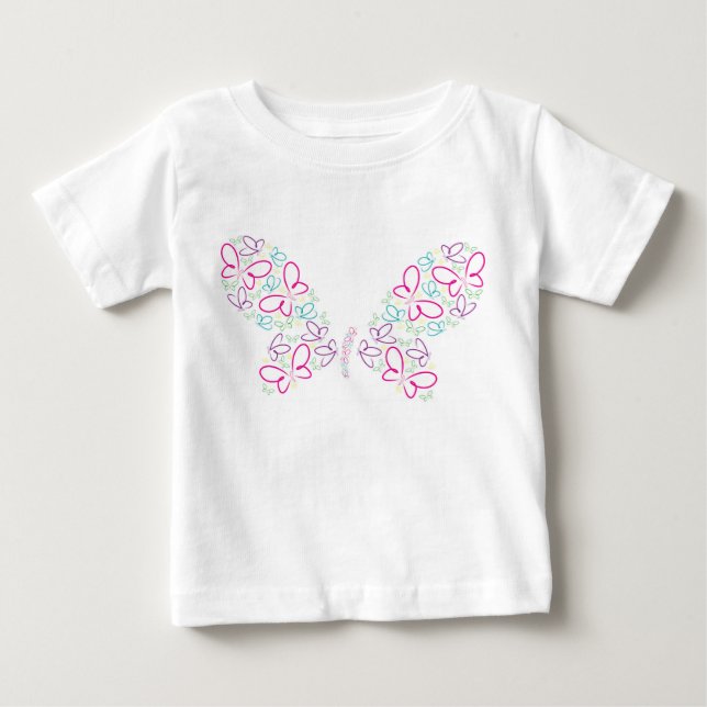 Camiseta Para Bebê Formas de borboleta (Frente)