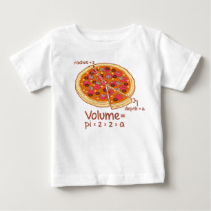 Camiseta Para Bebê Fórmula matemática = Pi*z*z*a do volume da pizza