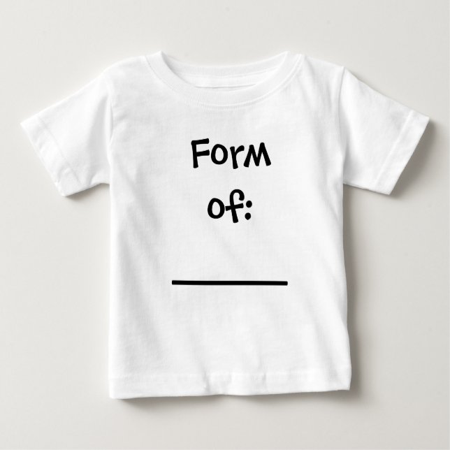 Camiseta Para Bebê Formulário de: ______ (Frente)