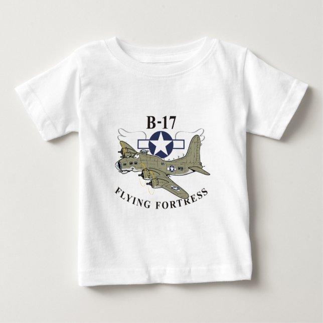 Camiseta Para Bebê Fortaleza voadora B-17 (Frente)