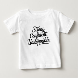 Camiseta Para Bebê Forte Confiante Inparável – Empoderamento Feminino
