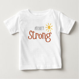 Camiseta Para Bebê forte #name cancer infância Baby T-Shirt