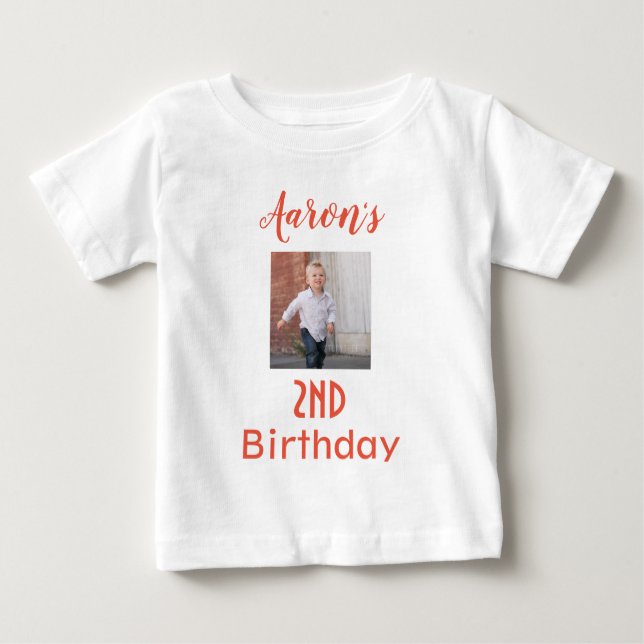 Camiseta Para Bebê Foto Adorável do Aniversário (Frente)