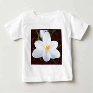 Camiseta Para Bebê Foto ao quadrado - Crocus branco