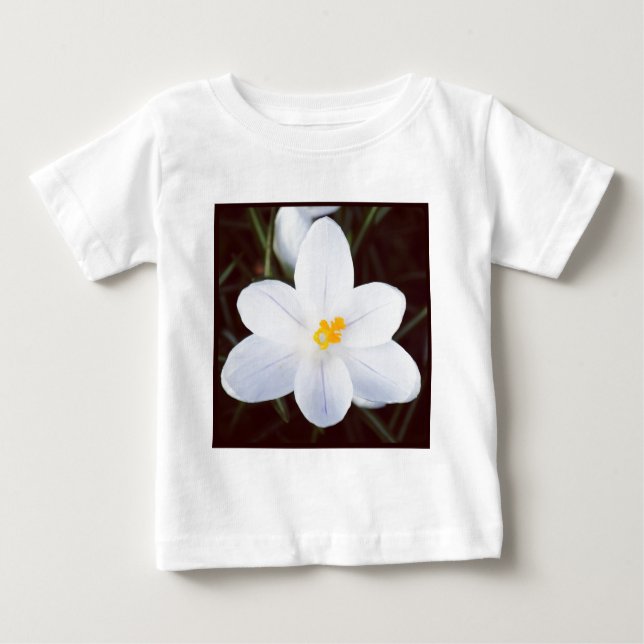 Camiseta Para Bebê Foto ao quadrado - Crocus branco (Frente)
