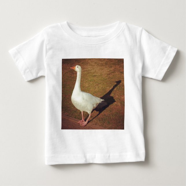 Camiseta Para Bebê Foto ao quadrado - Ganso (Frente)