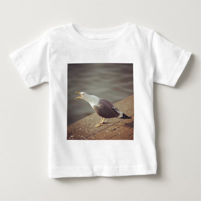 Camiseta Para Bebê Foto ao quadrado - Seagull ao quadrado (Frente)