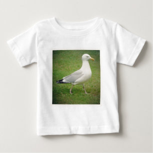 Camiseta Para Bebê Foto ao quadrado - Seagull caminhando