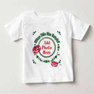 Camiseta Para Bebê FOTO Beije-me Sou irlandês - Beijo no Círculo Verd