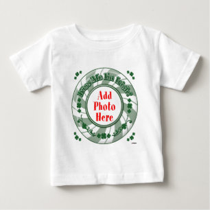 Camiseta Para Bebê FOTO Beije-me Sou Irlandês - Círculo Verde Striped