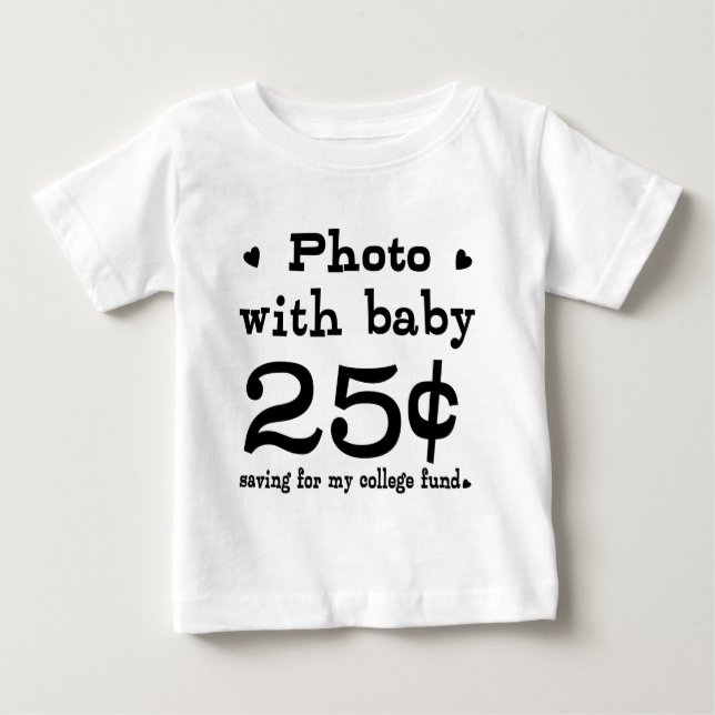 Camiseta Para Bebê Foto De 25 Centavos Com Bebê (Frente)