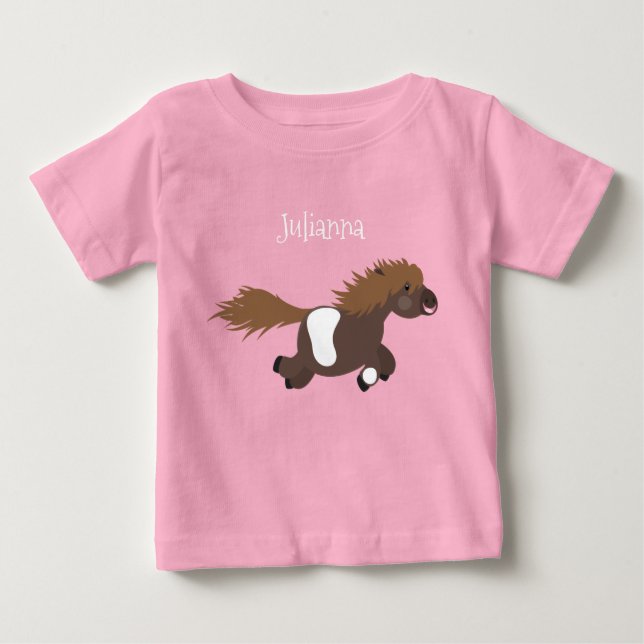 Camiseta Para Bebê Foto de desenho animado de Shetland em circulação (Frente)