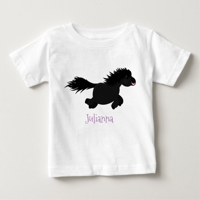 Camiseta Para Bebê Foto de desenho animado de Shetland em circulação (Frente)