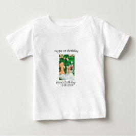 Camiseta Para Bebê Foto de primeiro aniversario feliz simples e elega