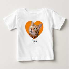 Camiseta Para Bebê Foto do nome e coração com tipografia moderna fofa