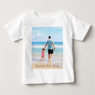 Camiseta Para Bebê Foto e texto personalizados - seu próprio Design