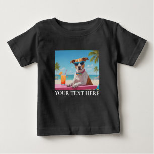Camiseta Para Bebê Foto e Texto Personalizados Simples Modernos para