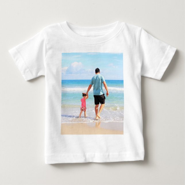 Camiseta Para Bebê Foto personalizada Baby T-Shirt Suas Fotos Favorit (Frente)