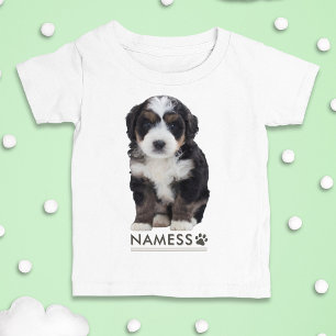 Camiseta Para Bebê Foto Personalizada Com O Nome Do Seu Cachorro