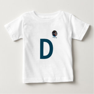 Camiseta Para Bebê Foto personalizada e Modelo inicial monograma